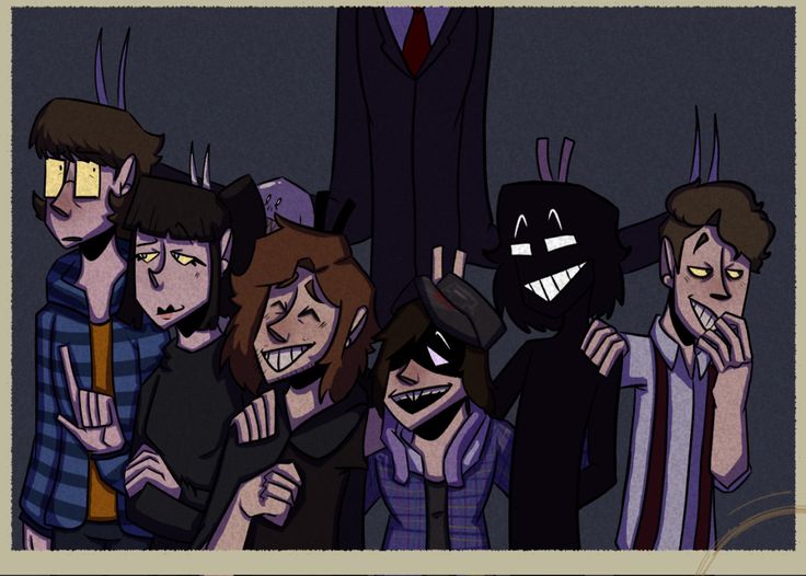 an animated group of people standing next to each other in front of a dark background