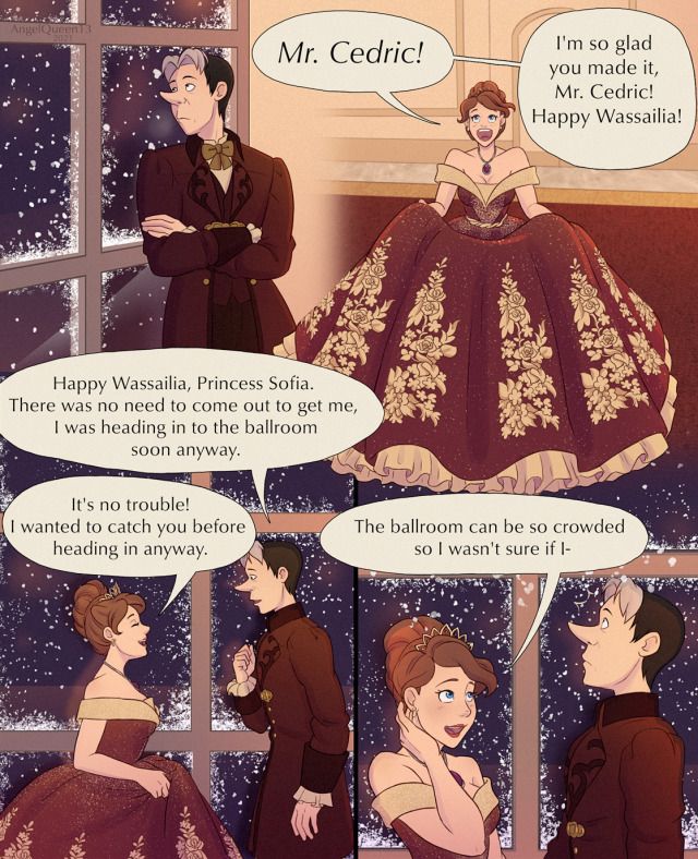 a comic strip with two people talking to each other and one person wearing a dress