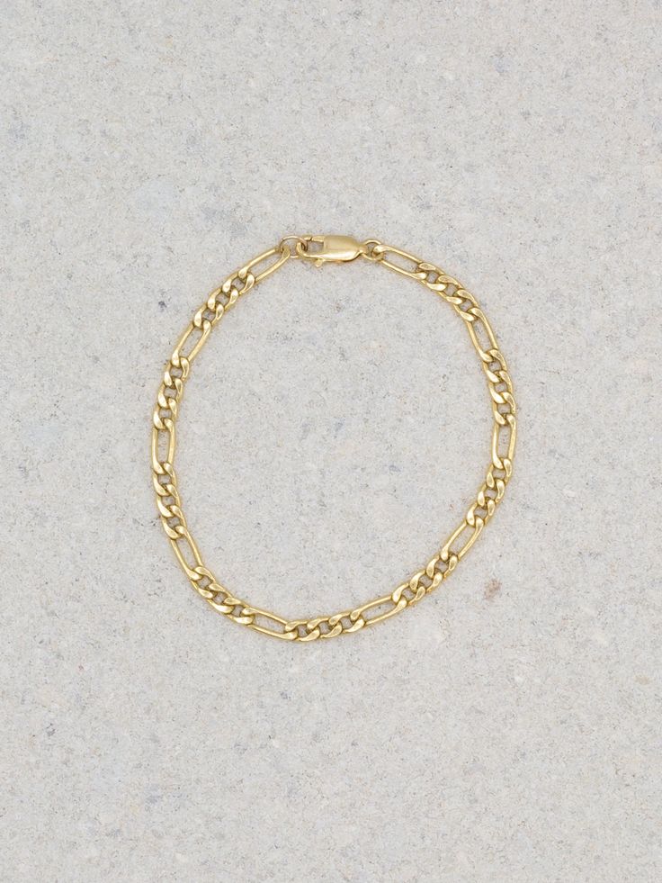 14k Gold-Filled Figaro Chain Sizing Guide: Click Here *Allow 3-5 business days for production before shipping as all of our pieces handmade* Everyday Oval Link Brass Chain Bracelet, Everyday Brass Oval Link Chain Bracelet, Everyday Brass Chain Bracelet With Oval Links, Metal Chain Link Bracelet With Figaro Chain, Everyday Metal Figaro Chain Bracelets, Metal Figaro Chain Link Bracelet, Everyday Figaro Chain Bracelet, Everyday Brass Bracelets, Tarnish Resistant, Everyday Tarnish Resistant Brass Bracelets