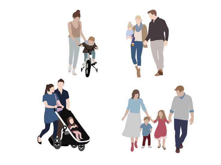 an image of people walking with baby in stroller