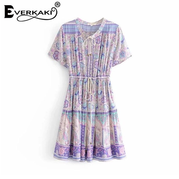 Buy More, SAVE More! Spring Purple Printed Midi Dress, Purple Printed Midi Dress For Spring, Purple Printed Spring Dress, Spring Purple Printed Dress, Purple Printed Dress For Spring, Summer Boho Print Purple Dress, Purple Boho Print Dresses For Summer, Summer Dresses In Purple With Boho Print, Multicolor Summer Dress With Drawstring