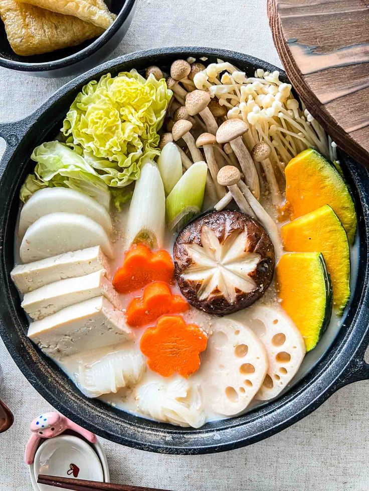 a bowl filled with different types of food