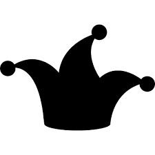 a black and white silhouette of a crown