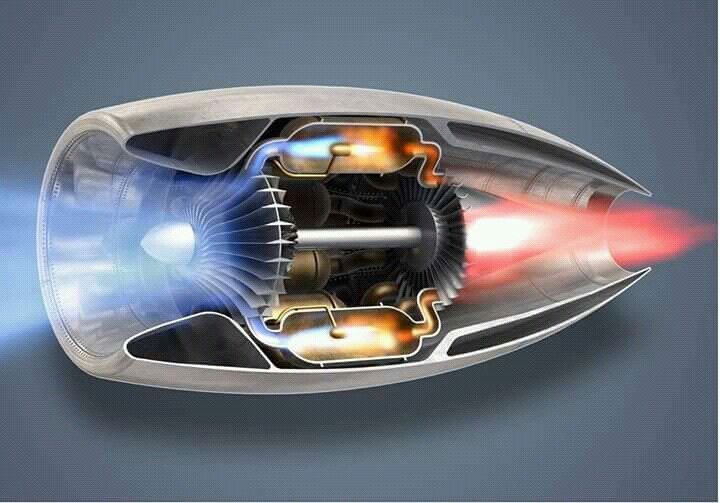 an artist's rendering of a jet engine with its light emitting from it