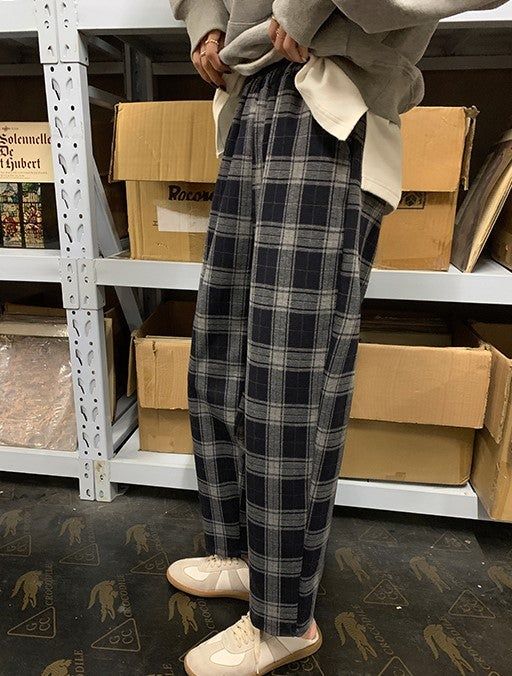 Size (CM) Waist Circumference (Elastic) Hips Pants Length M 64 100 100 L 68 104 104 XL 72 108 108 Model is 162cm 43kg wears size S Blue Checkered Pants Outfit, Doona Outfits, Grey Plaid Pants Outfit, Checkered Pants Outfit, Grey Plaid Pants, Lee Doona, Plaid Pants Outfit, Gender Expression, Flannel Pj Pants