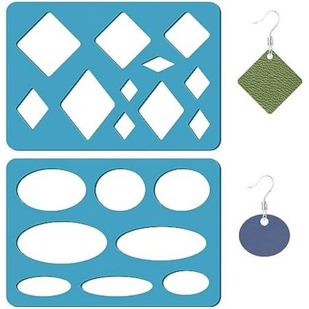 three pieces of cut out paper with different shapes and designs on them, one has a tag