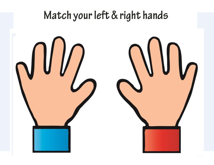 two hands are shown with the words match your left and right hands