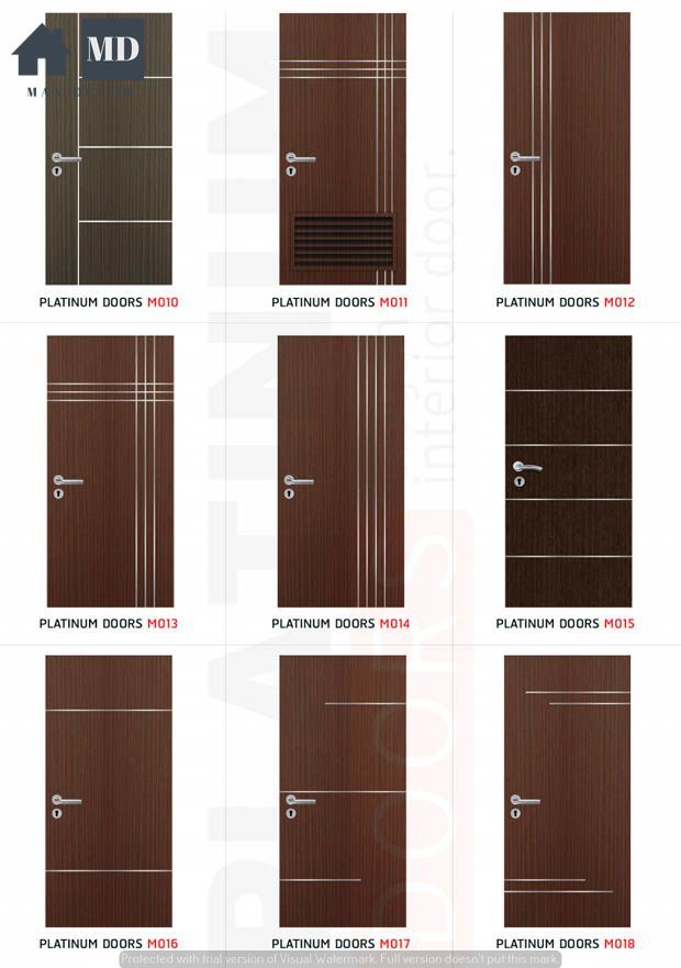 different types of doors with names and numbers on the front, side, and back