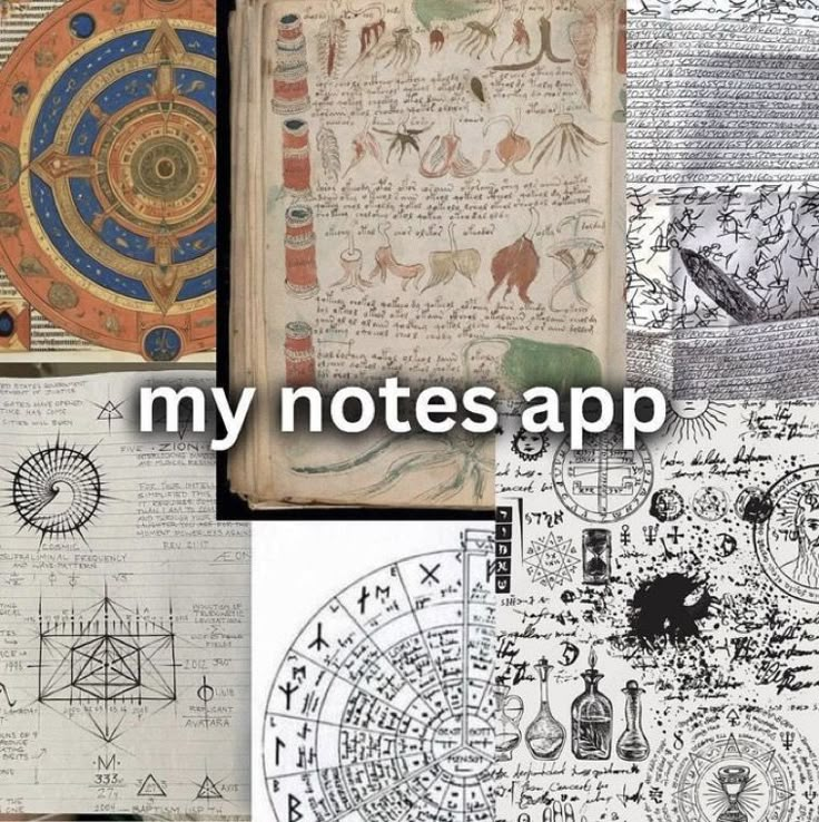 several different types of writing on paper with the words my notes app written in it