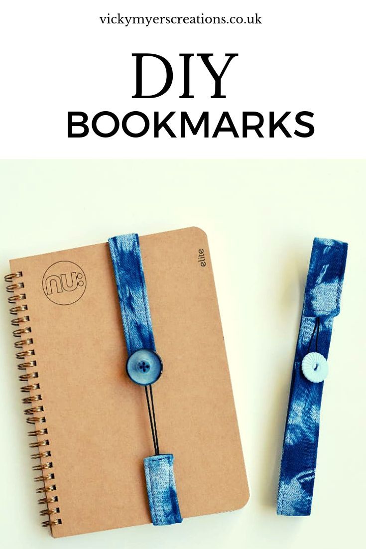 a bookmark made out of fabric and buttons with the title diy shibori bookmarks