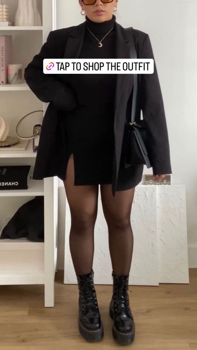 Black Mini Skirt Plus Size Outfit, All Black Concert Outfit Plus Size, Night Out Plus Size Outfits Winter, Midsize Coat Outfit, Black Skirt Outfit Fall Plus Size, Plus Size Outfit Night Out, Plus Size Winter Going Out Outfits, The 1975 Concert Outfit Plus Size, Curve Going Out Outfits