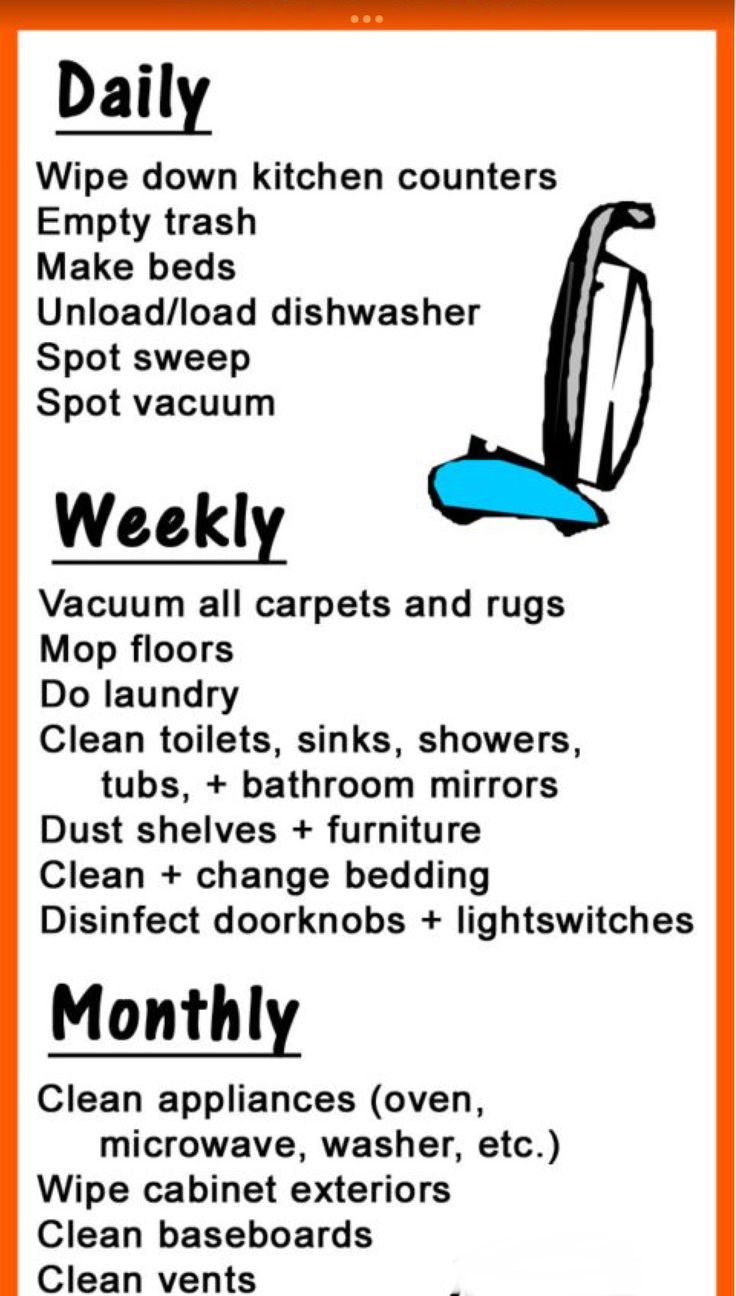 an orange and white menu with instructions on how to use the dishwasher for cleaning