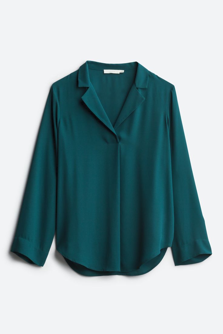 LUSH - Cindee Collared Blouse (Teal Green) Fancy Shirts For Women Fashion, Fancy Tops For Women Style Casual, Stylish Shirts For Women Classy, Teal Outfits For Women, Teal Green Outfit, Fancy Shirts For Women, Green Blouse Outfit, Teal Green Blouse, Western Tops For Women