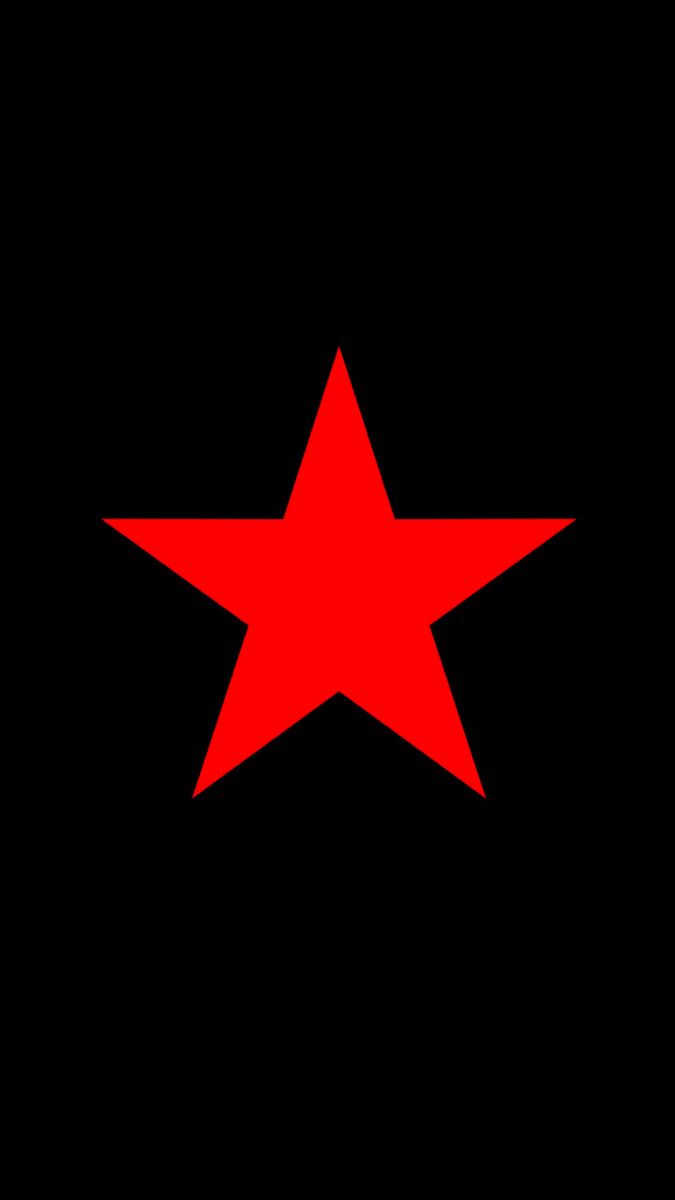 a red star on a black background