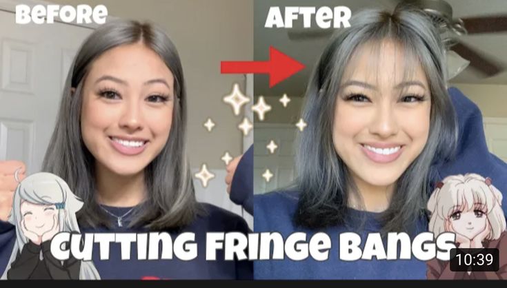 Diy Wispy Bangs Haircut, Cut Wispy Bangs Diy, Fringe Bangs Diy, How To Cut Whispie Bangs, Hidden Bangs Hairstyles, Diy Bangs Haircut Tutorial, Wispy Bangs Diy, Wispy Bangs Tutorial Cut, How To Cut Bangs At Home Step By Step