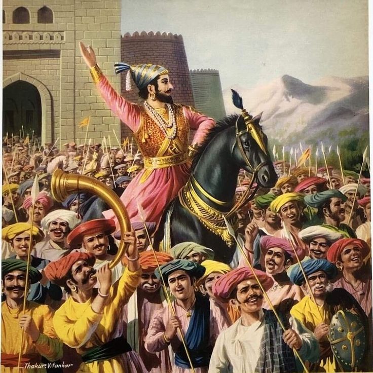 a painting of a man riding on the back of a horse surrounded by men in turbans