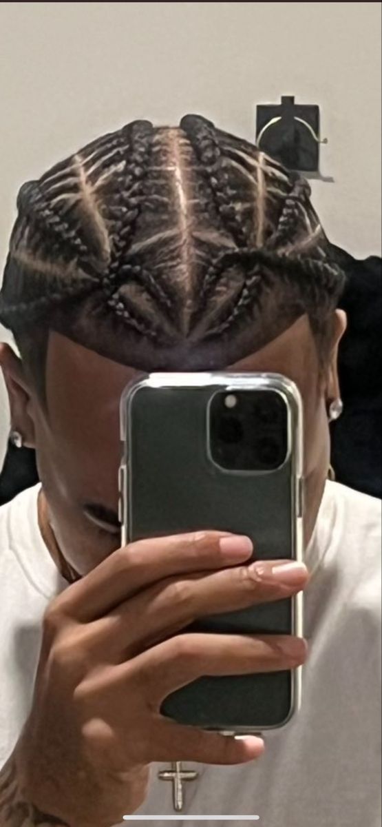 Braided Hairstyles Men Short Hair, Mens 4 Cornrows, Squiggly Cornrows, Stitch Braid Styles For Men, Men Braids To The Back, Money Sign Braids Men, French Montana Braids, Mens Hairstyles Black Men Braids, Afro Hairstyles Men Braids