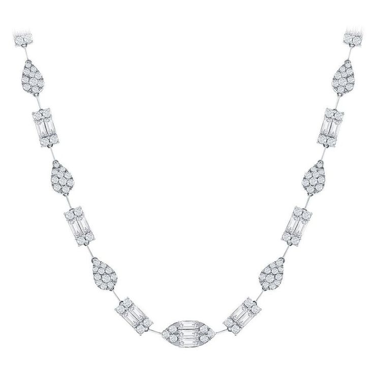 Diamond Necklace Set, Diamond Jewelry Necklace, Classic Jewelry, Jewelry Necklace, Emerald Cut, Diamond White, Necklace Set, Round Diamonds, Diamond Jewelry