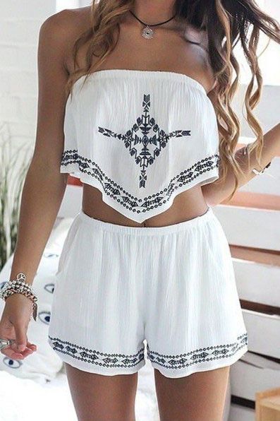 Fashion Strapless Print Two-Piece Two Piece Romper, Fest Outfits, Strapless Crop Top, Maxi Skirts, Burning Man, Mode Inspiration, Chic Woman, Festival Outfit, Spring Summer Outfits