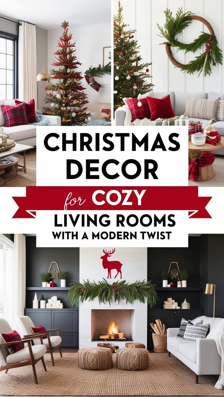 christmas decor for cozy living rooms with modern twist