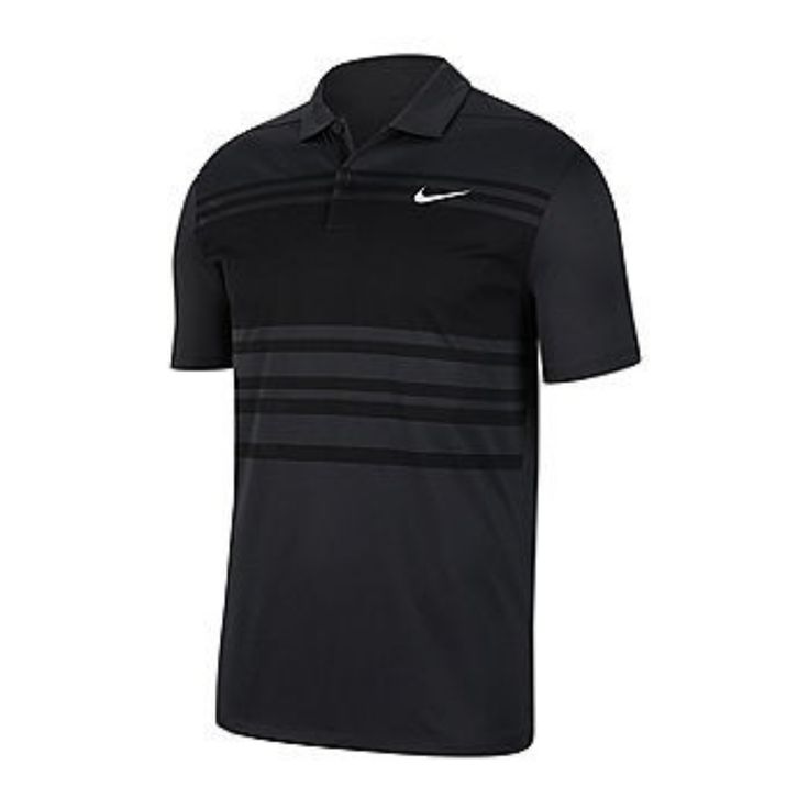 Go From Desk To Fairway Without Skipping A Beat In This Men's Nike Golf Polo. Product Features Dri-Fit Fabric Wicks Away Sweat To Keep You Feeling Cool And Dry Breathable Knit Fabric Rolled Shoulder Seams Allow Easy Movement Fold-Over Collar Nike Swoosh Logo 2-Button Placket Short Sleeves Fabric & Care Polyester Machine Wash Imported Sporty Black Tops For Golf, Black Sporty Top For Golf, Sporty Black Top For Golf, Casual Black Golf T-shirt, Casual Nike Golf Tops, Casual Black T-shirt For Golf, Casual Black Shirt For Golf, Black Cotton T-shirt For Golf, Sporty Black Golf Shirt