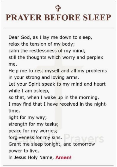 Prayer Before Sleep, Prayer For My Family, Prayers For My Husband, Bedtime Prayer, Everyday Prayers, Spiritual Prayers, Good Night Prayer, Christian Quotes Prayer, Bible Study Verses