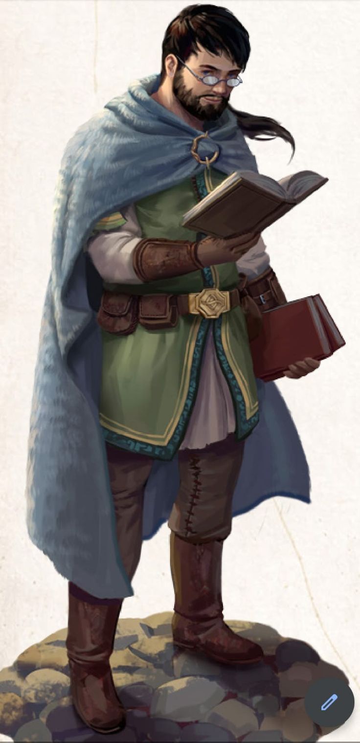 a man dressed in medieval clothing and holding a book