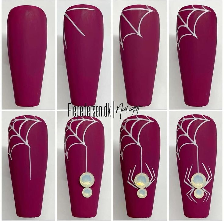 Halloween Nail Art Tutorial, Nail Halloween, Spider Gel, Halloween Nails Diy, Nail Art Halloween, Holloween Nails, Tips Nails, Halloween Nails Easy, Gel Paint