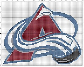 the atlanta avalanche logo is shown in this cross stitch pattern