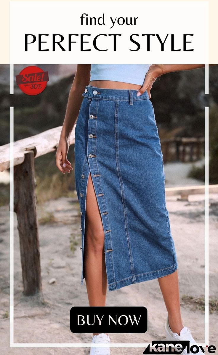 Button Down Denim Skirt Button Down Denim Skirt, Elevate Your Style, Denim Skirt, Your Style, Button Downs, Womens Bottoms, Skirt, Free Shipping, Blue