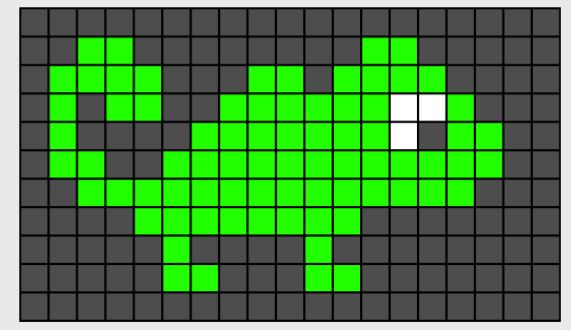 an image of a pixellated green and black background