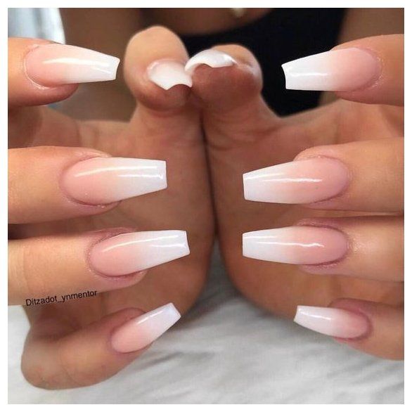 Faded Nails, Coffin Nails Ombre, Unghie Sfumate, Valentine Nails, Ombre Acrylic Nails, Young Nails, Cute Acrylic Nail Designs, French Nail Designs, French Acrylic Nails