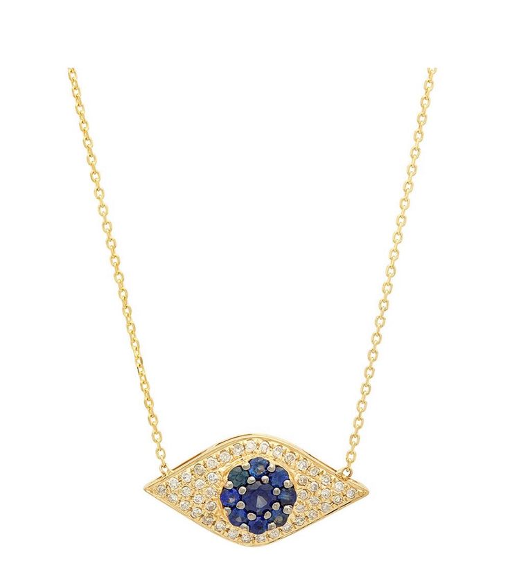 14K Gold .26 Ct Blue Sapphire .15 Ct Diamonds 16”-19” Long Evil Eye Necklace Evil Eye Necklace, Girly Jewelry, Eye Necklace, Evil Eye, Blue Sapphire, Gold Diamond, Sapphire, Diamonds, Gold