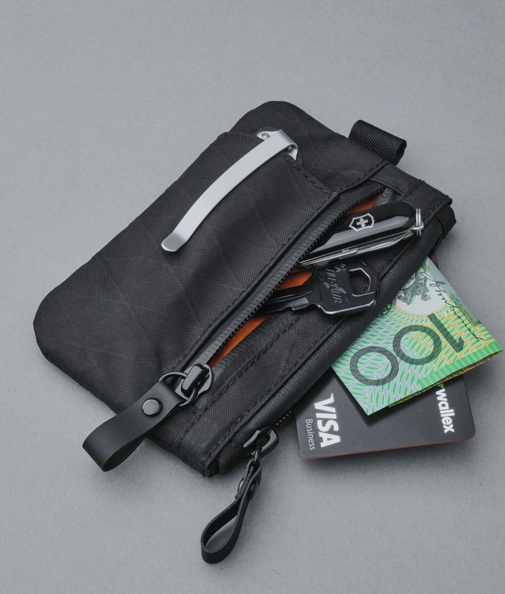 Zip up your cardholder and be ready for anything with this sleek, lightweight pouch. The Zip Cardholder has secure internal storage space for frequently used items such as credit cards and bank notes. On the outside, you'll find space for cards, a pen or a compact tool. Functional Black Card Holder With Interior Slots, Black Travel Accessories With Interior Card Slots, Functional Black Card Holder For Daily Use, Functional Business Card Holder With Interior Slots, Multifunctional Black Rectangular Tech Accessories, Black Travel Card Holder With Cell Phone Pocket, Travel Black Card Holder With Cell Phone Pocket, Functional Card Holder With Interior Slots For Travel, Functional Black Card Holder With Cell Phone Pocket