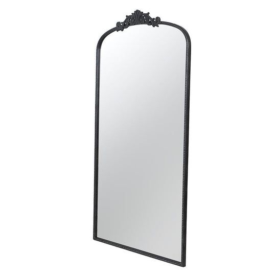 Wood Full Length Mirror, Leaning Against Wall, Big Wall Mirrors, Leaner Mirror, Mirror Metal, Arched Mirror, Metal Arch, French Classic, Upstairs Bedroom