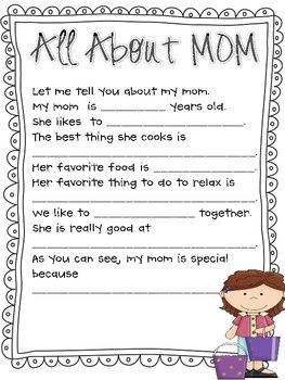 a mother's day card with the words all about mom