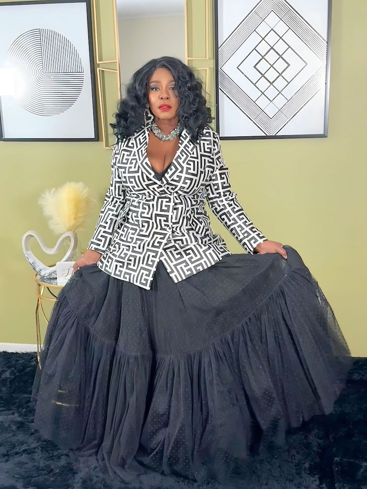 Be the belle of the ball in this multi layered tulle maxi skirt. Skirt has some weight to it, and is like nothing else you have in your closet! Jackie is wearing a 1X and is a size 14. Skirt has an elastic waistband in back of skirt. 2022 Runway, Casual Dressing, Tulle Maxi Skirt, Flower Blouse, Black Kimono, Skirt Skirt, Multi Layering, Long Skirt, Tulle Skirt