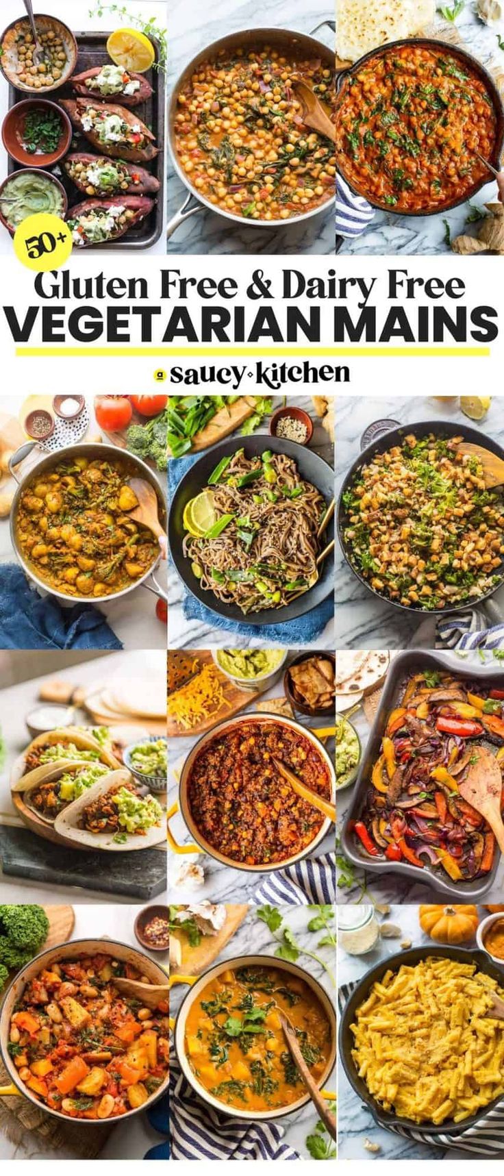 the cover of gluen free and dairy - free vegetarian mains cookbook