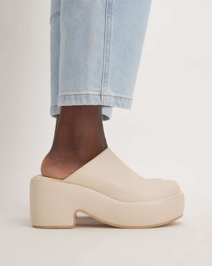 The Puffa Clog Parchment – Everlane Synthetic Slip-on Platform Slippers With Padded Heel, Modern Chunky Platform Slip-on Mules, Synthetic Platform Slippers With Padded Heel And Round Toe, Closed Toe Platform Slippers With Rubber Sole, Trendy Leather Platform Slippers With Round Toe, Synthetic Platform Slip-on Slippers With Padded Heel, Synthetic Platform Slippers With Padded Heel, Leather Platform Slippers With Round Toe, Comfortable Closed Toe Platform Slippers