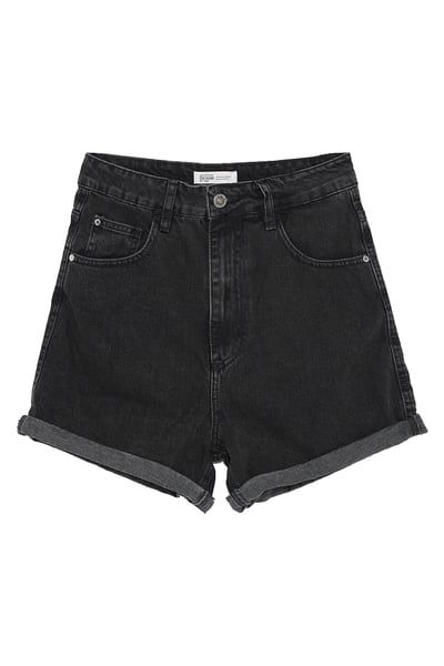 ZARA - Female - Authentic denim mom fit shorts - Anthracite grey - 27 (us 4) Black Denim Shorts, Workout Shorts, Denim Shorts, High Waist, Zara, High Waisted, Womens Shorts, Grey, Clothes