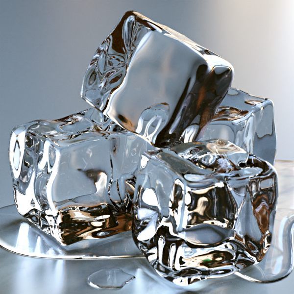 two ice cubes sitting on top of each other