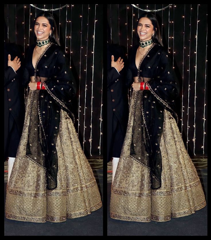 Black Reception Lehenga, Black And Gold Lehenga, Kerala Engagement Dress, Steps Dresses, Black Lehenga, Indian Fashion Trends, Bollywood Dress, Rent Dresses, Lehnga Dress