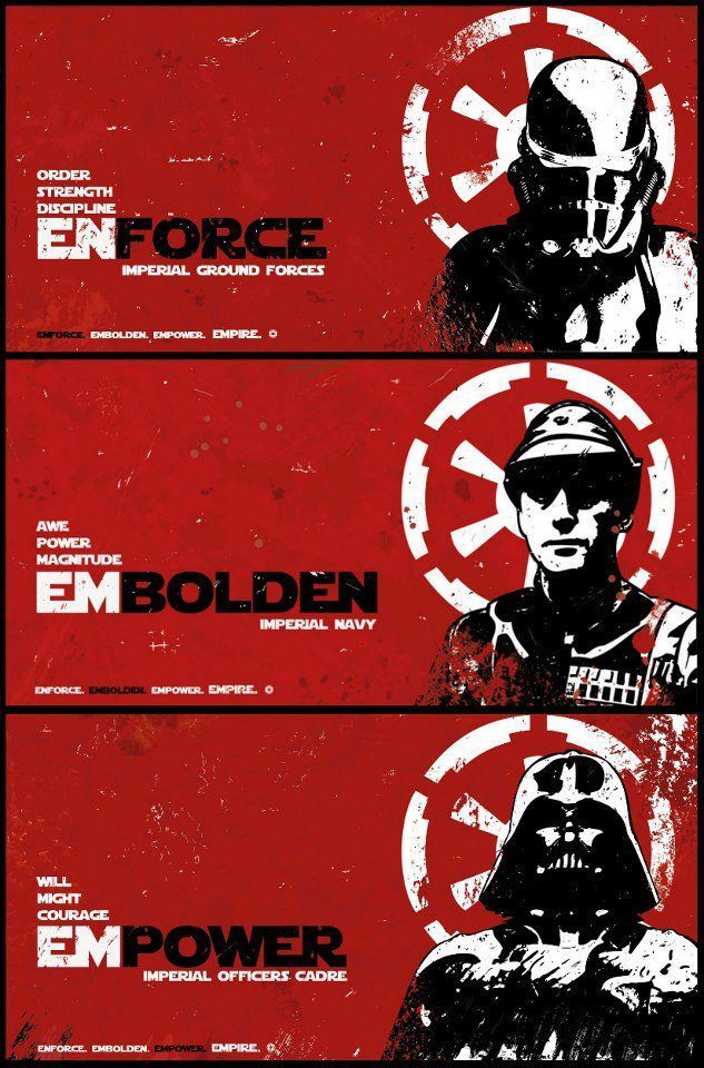 the star wars poster is shown in red and black