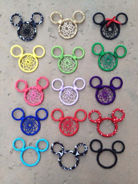 the mickey mouse ears are all different colors