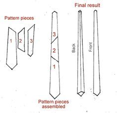 Nakatani tie pattern Tie Patterns Diy, Tie Pattern Free, Crafts For Men, How To Make A Tie, Tie Template, Necktie Pattern, Make A Tie, Bowtie Pattern, Men Tie