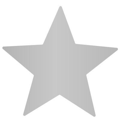 a silver star on a white background with clipping area for text or image illustration