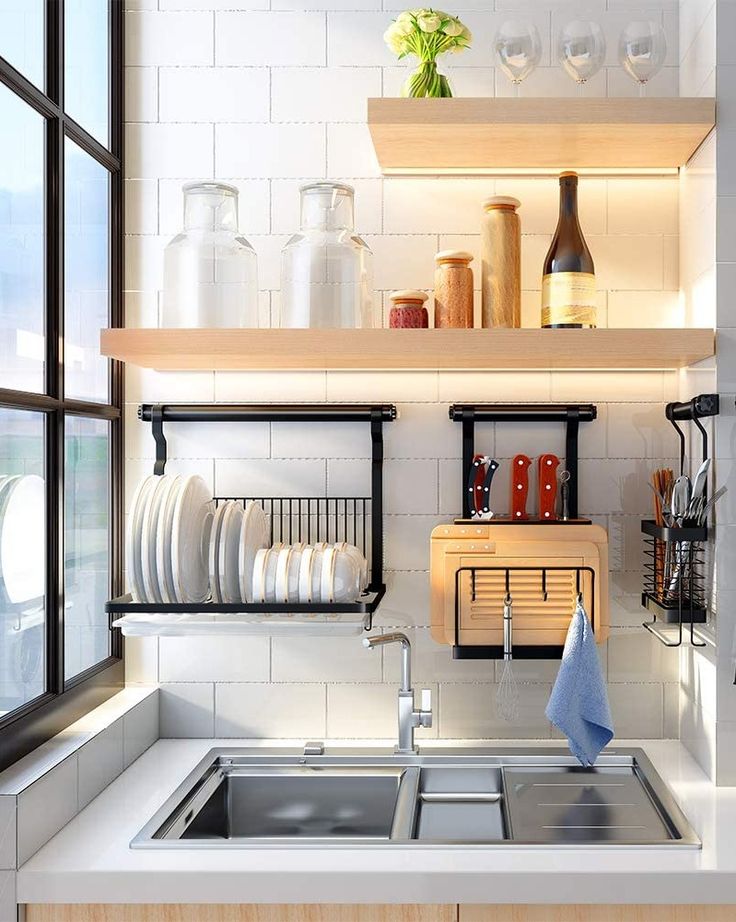 the kitchen is clean and ready to be used for cooking or cleaning up some dishes