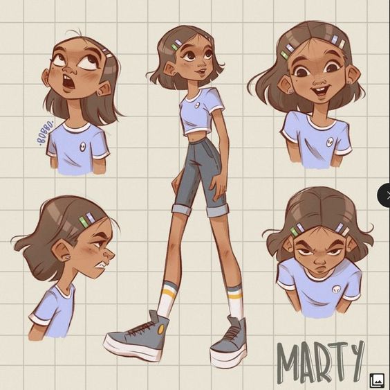 Cartoon Character Drawing Ideas, Comic Character Ideas, Cute Character Sketch, Comics Drawing Style Character Design, Comic Style Character Design, Interesting Character Poses, Cartoon Ideas Character Design, Cute Cartoon Style, Character Body Reference