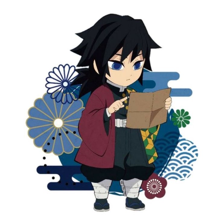 an anime character holding a piece of paper