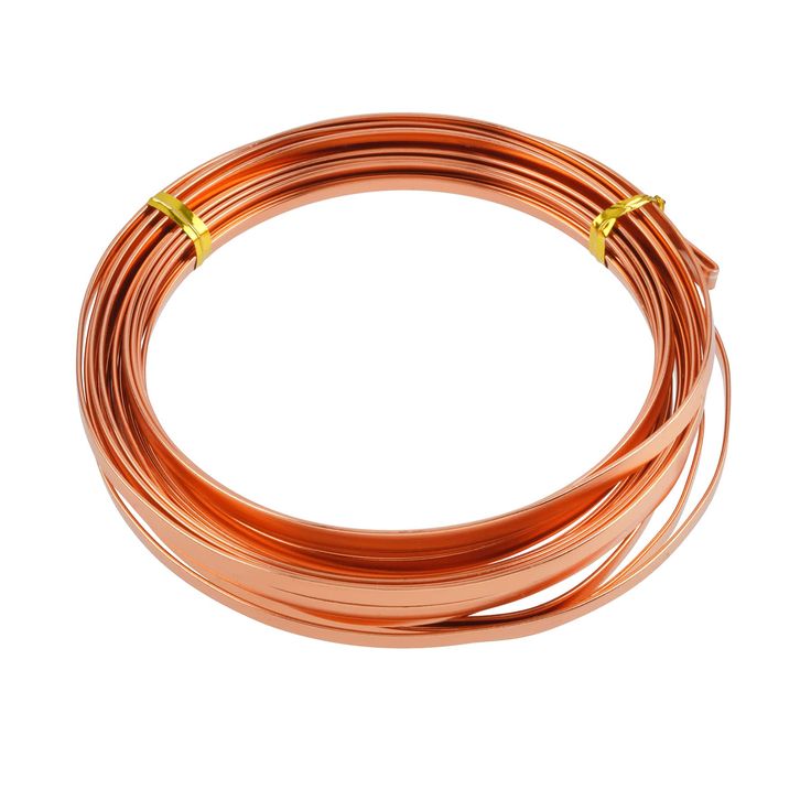 three copper colored wires on a white background